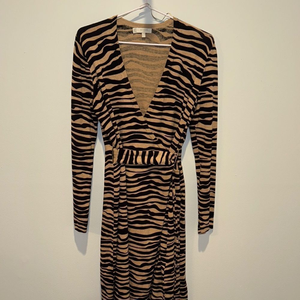 Hobb london Zadie Zebra-Stripe Wrap Dress
